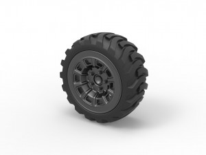 Demolition derby rear wheel 2 Scale 1 to 25 Model Cetak 3D