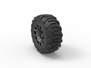 Demolition derby rear wheel 2 Scale 1 to 25 Model Cetak 3D