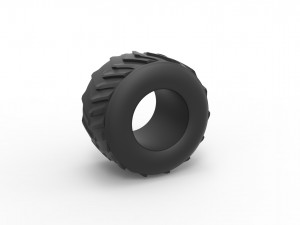Pulling truck tire 2 Scale 1 to 25 3D 打印模型