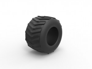 Pulling truck tire 2 Scale 1 to 25 3D प्रिंट मॉडल