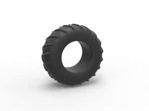 Old school pulling tractor rear tire Scale 1 to 25 3D 打印模型