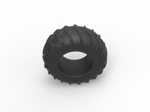 Old school pulling tractor rear tire Scale 1 to 25 Modelo de impresión 3D