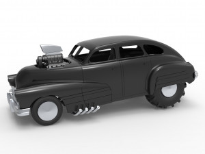 Old school pulling truck 2wd with Car shell Scale 1 to 25 3D Print Model