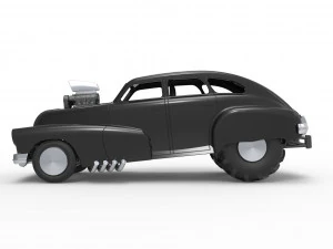 Old school pulling truck 2wd with Car shell Scale 1 to 25 3D Print Model