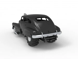 Old school pulling truck 2wd with Car shell Scale 1 to 25 3D Print Model