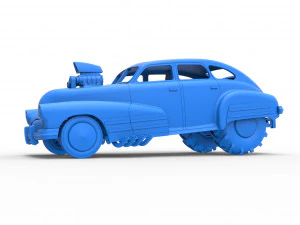 Old school pulling truck 2wd with Car shell Scale 1 to 25 3D Print Model