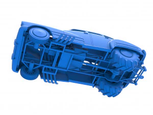 Old school pulling truck 2wd with Car shell Scale 1 to 25 3D Print Model