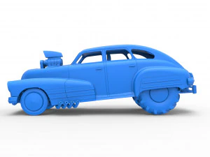 Old school pulling truck 2wd with Car shell Scale 1 to 25 3D Print Model