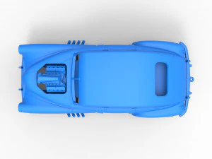 Old school pulling truck 2wd with Car shell Scale 1 to 25 3D Print Model