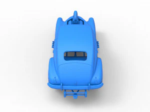 Old school pulling truck 2wd with Car shell Scale 1 to 25 3D Print Model