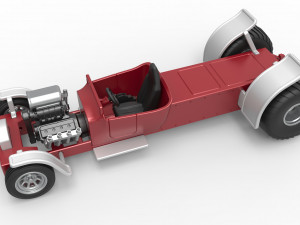Pulling truck 2wd Hot rod Scale 1 to 25 3D Принт Модель