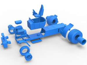 Pulling truck 2wd Hot rod Scale 1 to 25 3D Принт Модель