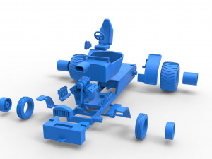 Pulling truck 2wd Hot rod Scale 1 to 25 3D Принт Модель