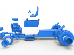 Pulling truck 2wd Hot rod Scale 1 to 25 3D Принт Модель