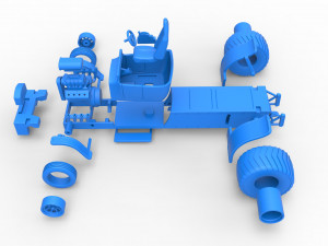 Pulling truck 2wd Hot rod Scale 1 to 25 3D Принт Модель