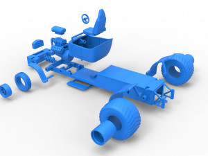 Pulling truck 2wd Hot rod Scale 1 to 25 3D Принт Модель