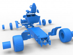 Pulling truck 2wd Hot rod Scale 1 to 25 3D Принт Модель