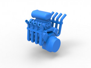 Engine V8 for Hot rod Scale 1 to 25 3Dプリントモデル
