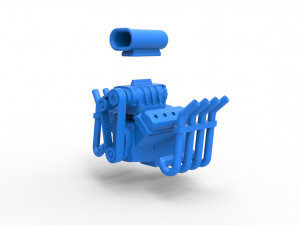 Engine V8 for Hot rod Scale 1 to 25 3Dプリントモデル