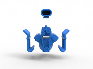 Engine V8 for Hot rod Scale 1 to 25 3Dプリントモデル