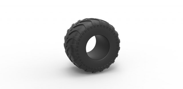 Monster Jam tire Scale 1 to 25 3D Принт Модель .c4d .max .obj .3ds .fbx .stl .blend 