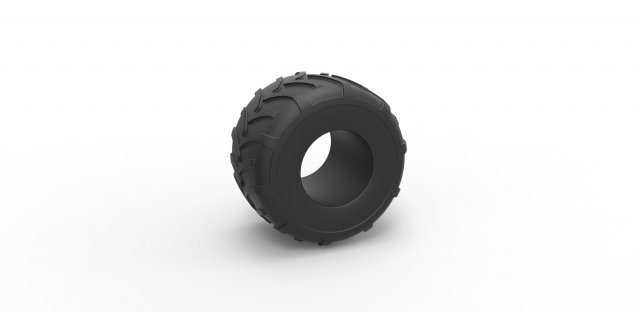 Monster Jam tire Scale 1 to 25 3D Print Model .c4d .max .obj .3ds .fbx .stl .blend 