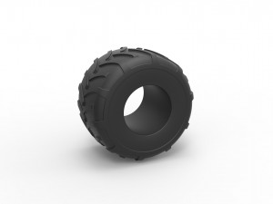 Monster Jam tire Scale 1 to 25 3D Print Model