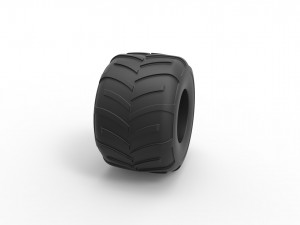 Monster Jam tire Scale 1 to 25 3D Print Model