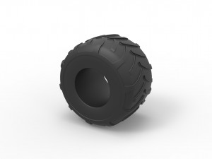 Monster Jam tire Scale 1 to 25 3D Print Model