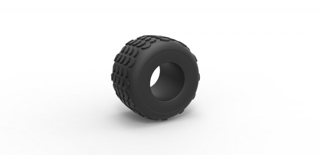 Monster Jam tire 2 Scale 1 to 25 3D Baskı Modeli .c4d .max .obj .3ds .fbx .stl .blend 