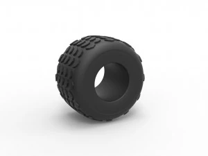 Pneumatico Monster Jam 2 Scala da 1 a 25 Modello di stampa 3D