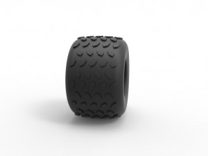 Monster Jam tire 2 Scale 1 to 25 3D Baskı Modeli