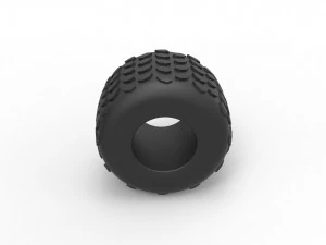 Monster Jam tire 2 Scale 1 to 25 3D Print Model
