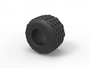 Monster Jam tire 2 Scale 1 to 25 3D Print Model