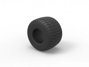Monster Jam tire 3 Scale 1 to 25 3D Print Model