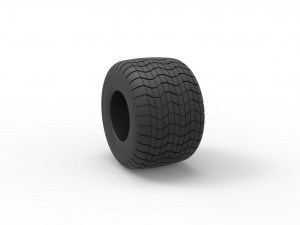 Monster Jam tire 3 Scale 1 to 25 3D Print Model