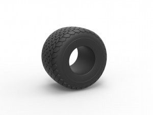 Monster Jam tire 4 Scale 1 to 25 3D Print Model
