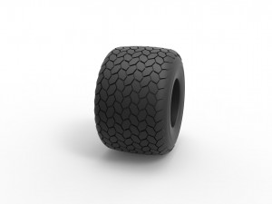 Monster Jam tire 4 Scale 1 to 25 3D Print Model