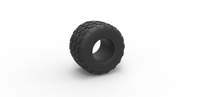 Monster Jam tire 6 Scale 1 to 25 3D-printmodel .c4d .max .obj .3ds .fbx .stl .blend 