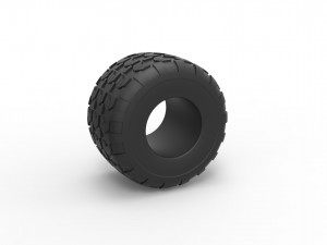 Monster Jam tire 6 Scale 1 to 25 3D Print Model