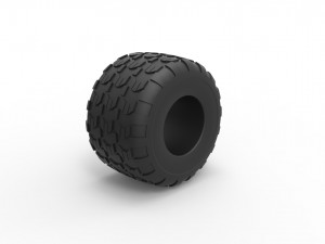 Monster Jam tire 6 Scale 1 to 25 3D-printmodel