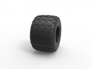 Monster Jam tire 6 Scale 1 to 25 3D-printmodel