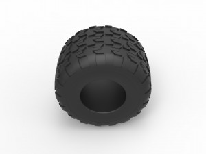 Monster Jam tire 6 Scale 1 to 25 3D-printmodel