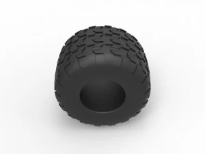 Monster Jam tire 6 Scale 1 to 25 3D Print Model