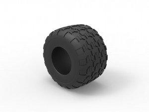 Monster Jam tire 6 Scale 1 to 25 3D-printmodel