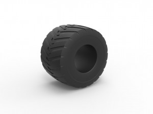 Monster Jam tire 7 Scale 1 to 25 3D प्रिंट मॉडल