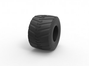 Monster Jam tire 7 Scale 1 to 25 3D प्रिंट मॉडल