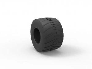 Monster Jam tire 7 Scale 1 to 25 3D Print Model