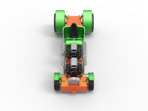 Pulling truck 2wd Hot rod with two V8 Scale 1 to 25 3D-printmodel