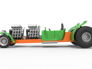 Pulling truck 2wd Hot rod with two V8 Scale 1 to 25 3D-printmodel